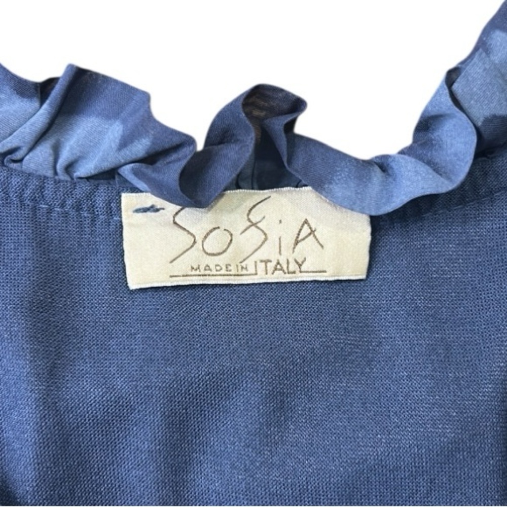 Sofia Made In Italy Sleeveless Blouson Mini Dress Blue Tie Dye Size Small - Picture 4 of 12